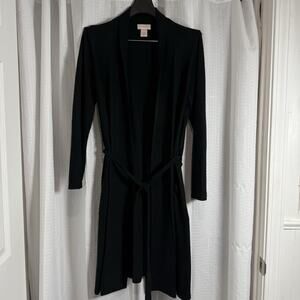 Cabernet Open Front Cardigan Sweater Belted Silk Cashmere Blend Women’s M